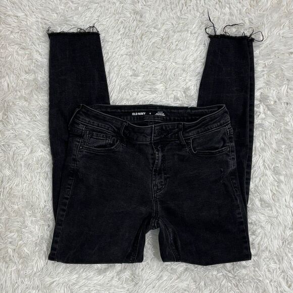 Old Navy Rockstar Mid-Rise Super Skinny Jeans Sz 6 Womens 25” Inseam Faded Black - Picture 6 of 11